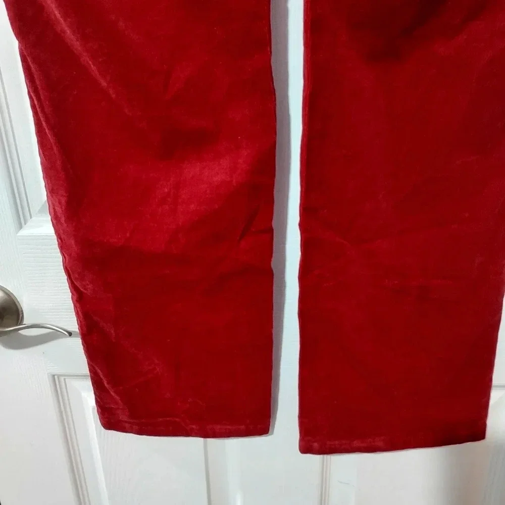 Signature Talbots Red Corduroy Straight Leg Pants in Size 14